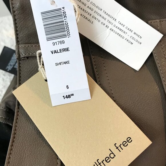 NWT Aritzia Wilfred Free Valerie Shitake Faux Leather Pants Size 6 - Picture 11 of 11
